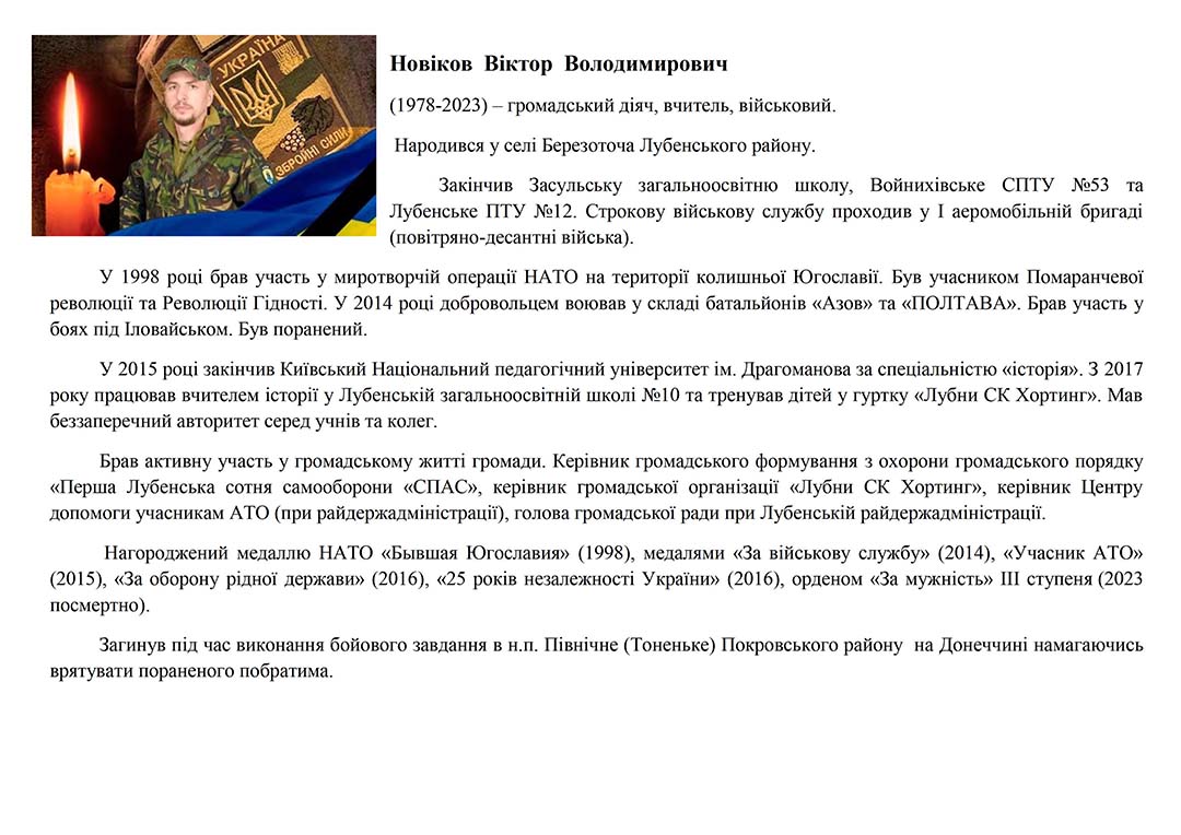 novikov viktor volodymyrovych